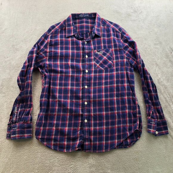 Super Dry Mens The Paperweight Shirt Size XXL Plaid Long Sleeve Button Up Casual - Picture 13 of 14